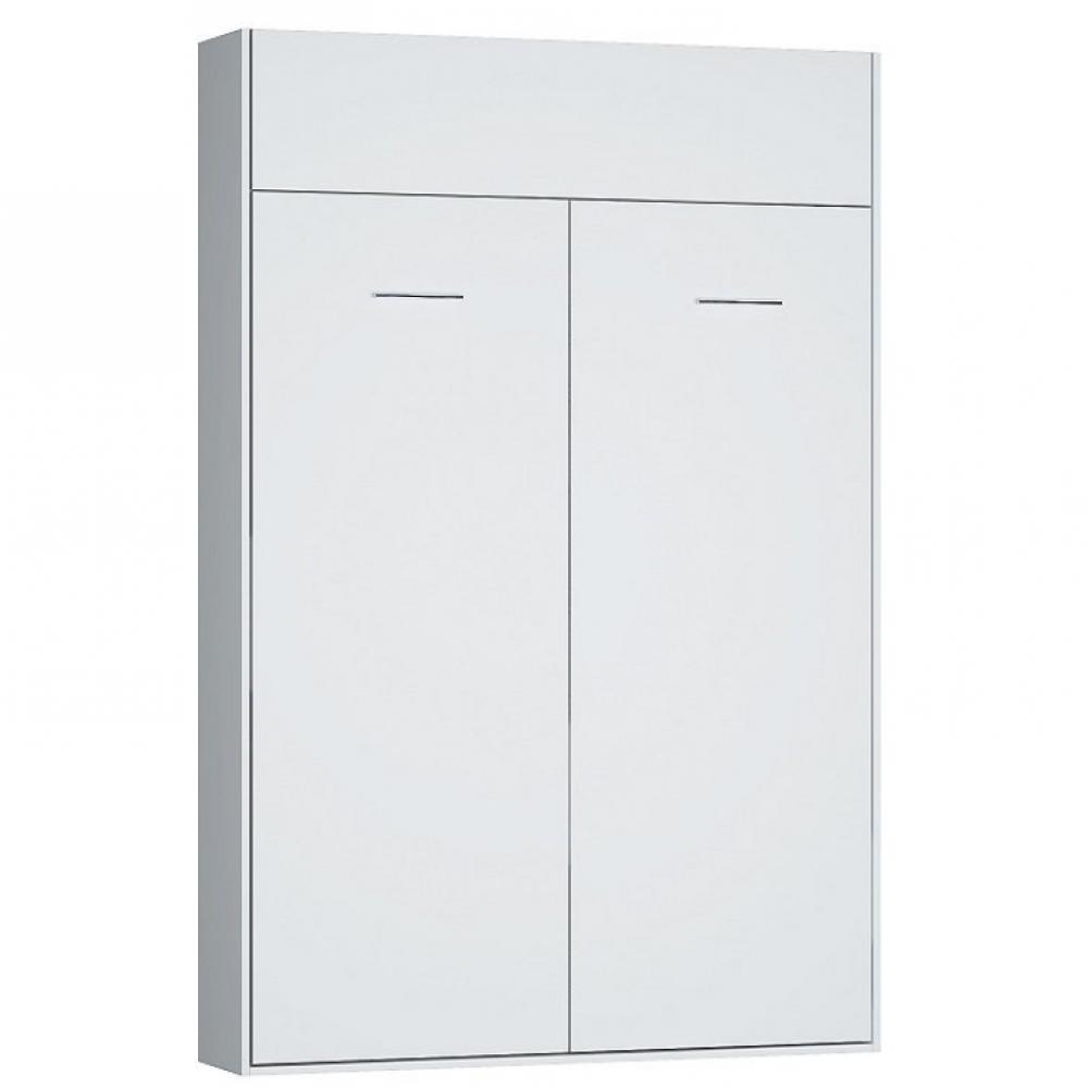 Armoire lit escamotable DYNAMO blanc mat Ouverture assistée et pied automatique, couchage 140*200 cm OUTLET